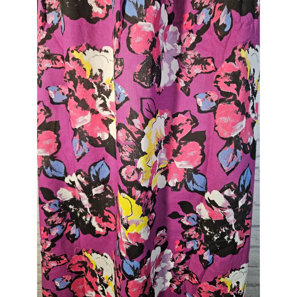 Anthony Richards Purple Floral Mumu Dress‎ Size XL New Lightweight Short Sleeve - Picture 9 of 11